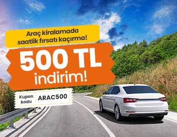 Araç Kiralamalarında 500 TL İndirim!