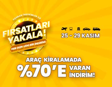 Araç Kiralamada %70'e Varan İndirim!