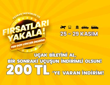 Uçak Biletinde 200 TL’ye Varan İndirim! 