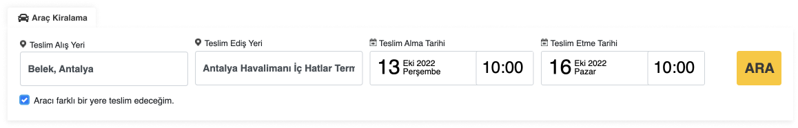 Teslim Alma veya Teslim Etme Yeri